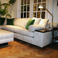 Duresta Mondrian Corner Sofa With Green Accent Cushions